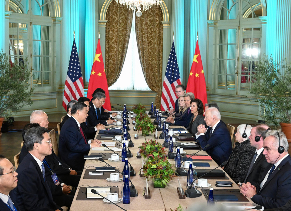 Tại cuộc gặp với Chủ tịch Trung Quốc Tập Cận Bình, Tổng thống Mỹ Joe Biden cho rằng nước này và Trung Quốc cần đảm bảo cạnh tranh giữa hai bên sẽ không biến thành xung đột. (Ảnh: THX/TTXVN)