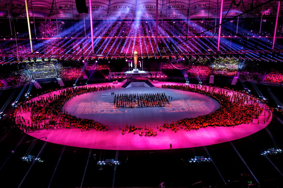 Toàn cảnh lễ bế mạc SEA Games 29 ở Kuala Lumpur ngày 30/8. (Nguồn: EPA/TTXVN)