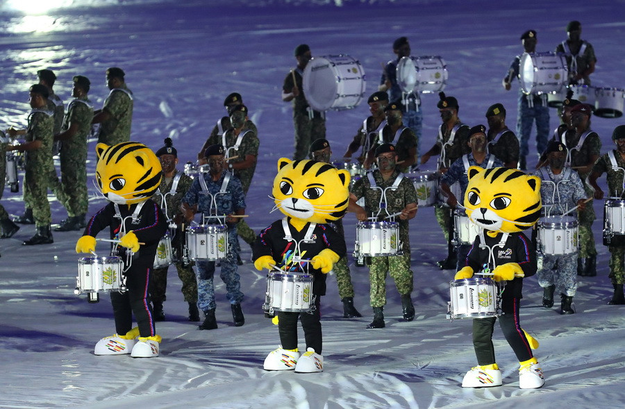 Lễ bế mạc đã tôn vinh 20.000 tình nguyện viên - những người góp phần không nhỏ giúp Malaysia tổ chức thành công SEA Games 29. (Ảnh: Quốc Khánh/TTXVN)