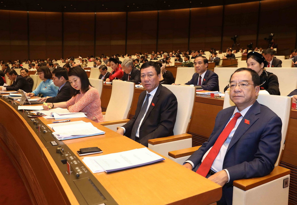 Các đại biểu Quốc hội tại phiên khai mạc kỳ họp thứ 4, Quốc hội khóa XIV. (Ảnh: Phương Hoa/TTXVN)