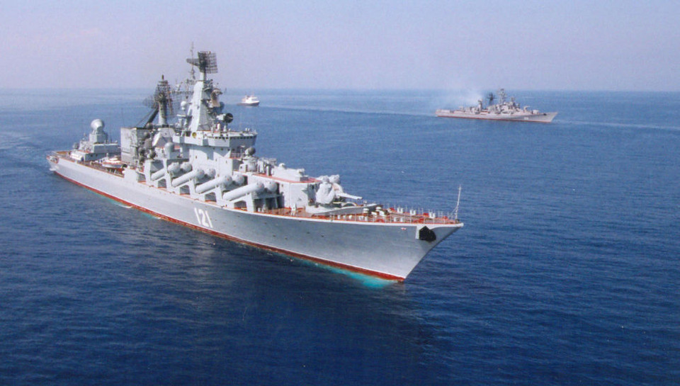 Tàu tuần dương tên lửa Moskva của Hạm đội Biển Đen ở Sevastopol. (Nguồn: Sputniknews)