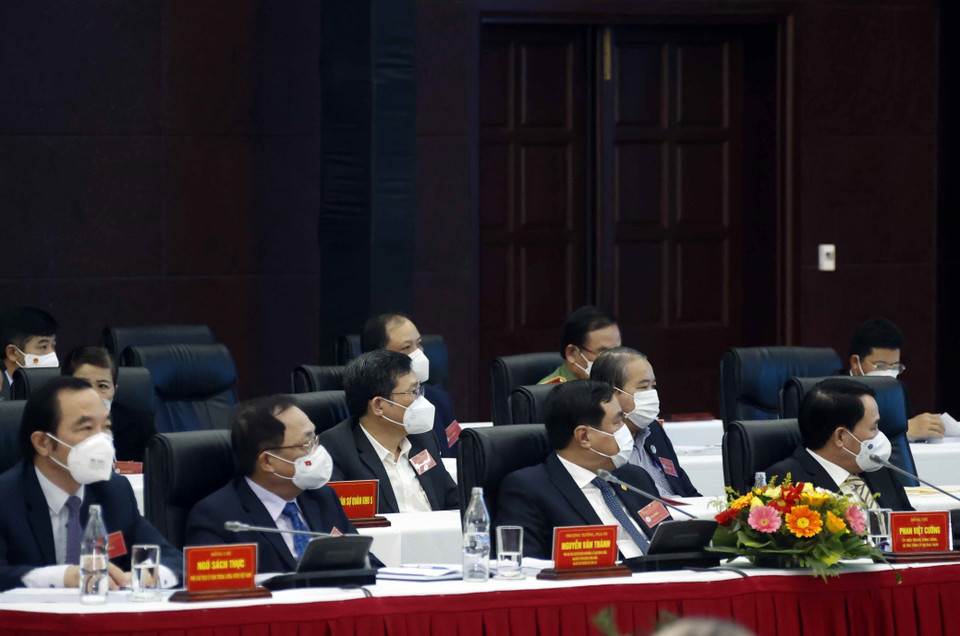 Hội thảo quốc gia diễn ra tại Đà Nẵng sáng 17/1 với chủ đề Tiếp tục đẩy mạnh, nâng cao hiệu quả cải cách tư pháp đáp ứng yêu cầu xây dựng và hoàn thiện Nhà nước pháp quyền xã hội chủ nghĩa Việt Nam đến năm 2030, định hướng đến năm 2045. (Ảnh: Thống Nhất/TTXVN)