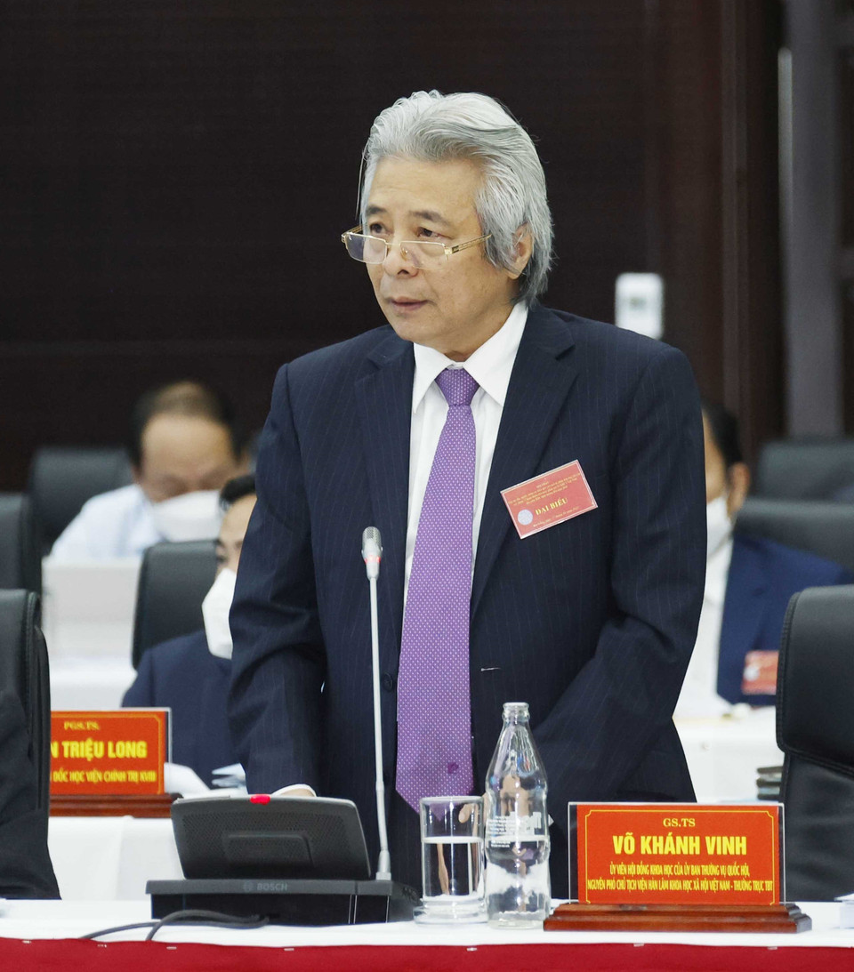 Giáo sư, Tiễn sỹ Võ Khánh Vinh phát biểu. (Ảnh: Thống Nhất/TTXVN)
