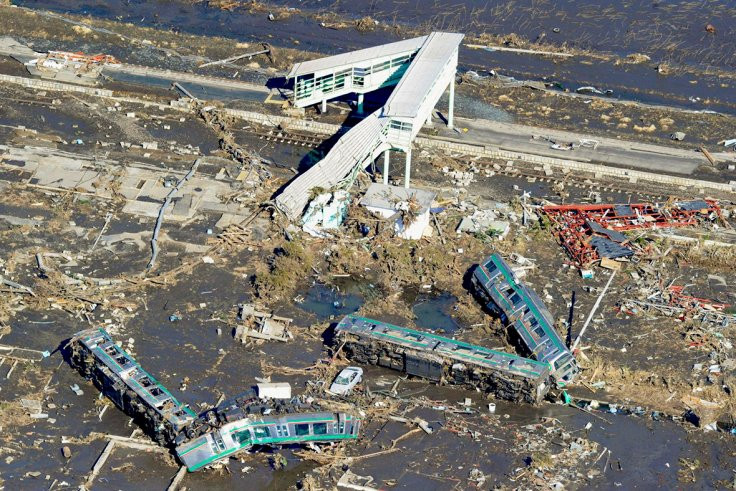 Tàu hỏa bị lật đổ ở Shinchi. (Nguồn: Ibtimes)