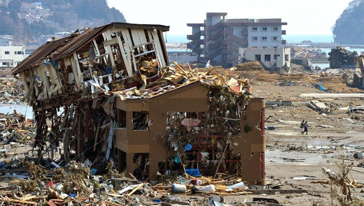 Những phần còn lại của một tòa nhà ở Minamisanriku. (nguồn: Ibtimes)