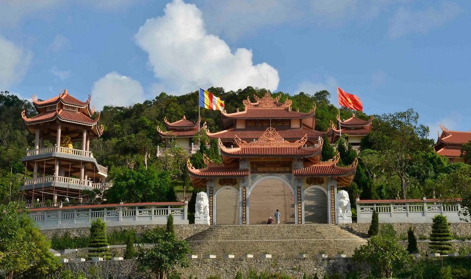 Một góc Thiền viện Trúc Lâm Giác Tâm đã được xây dựng lại khang trang. (Ảnh: Thanh Hà/TTXVN) 