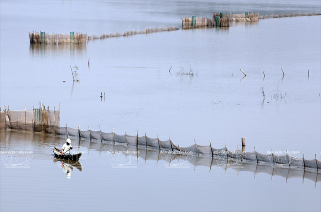 Những chiếc thuyền thơ mộng lướt trên hồ Lắk. (Ảnh: Tất Sơn/Báo ảnh Việt Nam) 