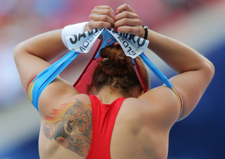 Anastasiya Savchenko (Nga) trước trận chung kết của giải IAAF 2013. (Nguồn: Sputniknews)