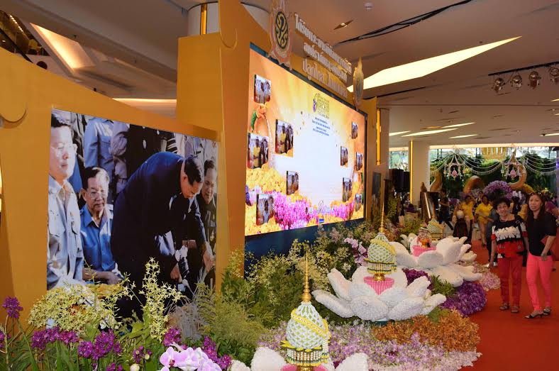 Hình ảnh các hoạt động của Nhà vua được trưng bày ở nhiều nơi ở Thái Lan. (Ảnh: Sơn Nam/Vietnam+)