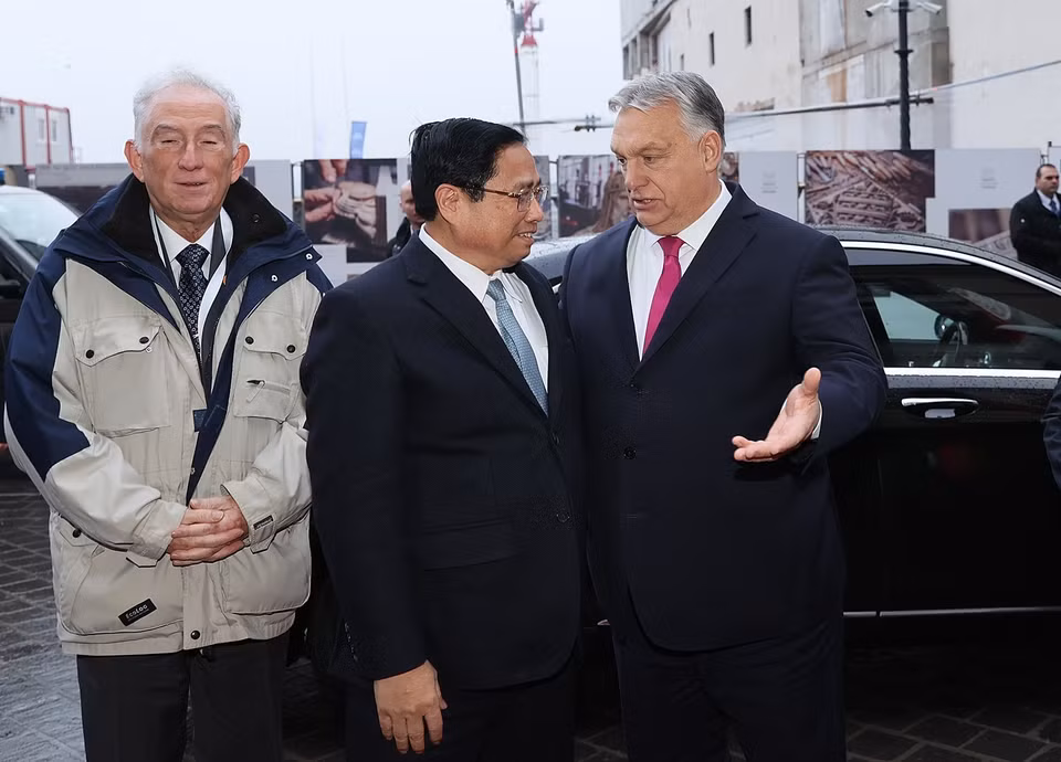 Chiều 18/1/2024 (giờ địa phương), tại Thủ đô Budapest, Thủ tướng Phạm Minh Chính hội đàm với Thủ tướng Hungary Viktor Orbán. (Ảnh: Dương Giang/TTXVN)