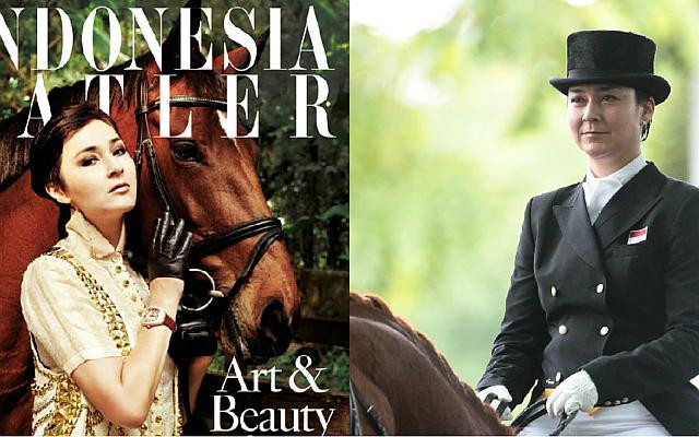 Larasati Gading, vận động viên cưỡi ngựa người Indonesia, 43 tuổi. Hiện Larasati Gading đang điều hành một trường học dạy đua ngựa. (Nguồn: straitstimes.com)