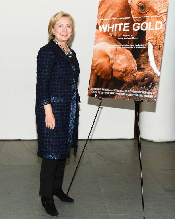 Bà Hillary tham dự buổi công chiếu bộ phim White Gold tại New York vào năm 2013. (Nguồn: Rex)