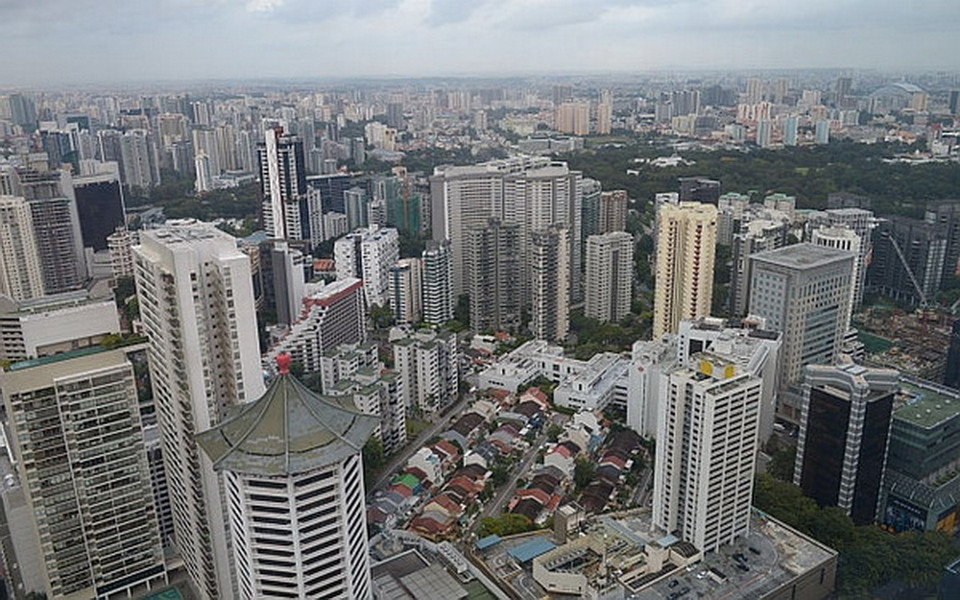 Khu vực Cairnhill và trung tâm mua sắm nổi tiếng Orchard Road nhìn từ trên không. (Nguồn: Straits Times)