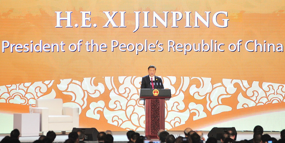 Chủ tịch Trung Quốc Tập Cận Bình phát biểu tại Hội nghị Thượng đỉnh Doanh nghiệp APEC 2017 (CEO Summit 2017). (Nguồn: TTXVN)