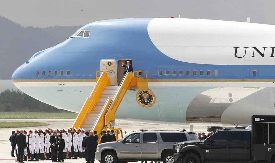 Quang cảnh lễ đón đoàn tại sân bay quốc tế Đà Nẵng. (Nguồn: TTXVN)