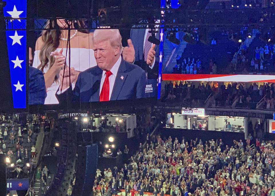 Đại hội toàn quốc đảng Cộng hòa của Mỹ, diễn ra ở thành phố Milwaukee, bang Wisconsin, đã thông qua Cương lĩnh năm 2024. (Ảnh: Kyodo/TTXVN)