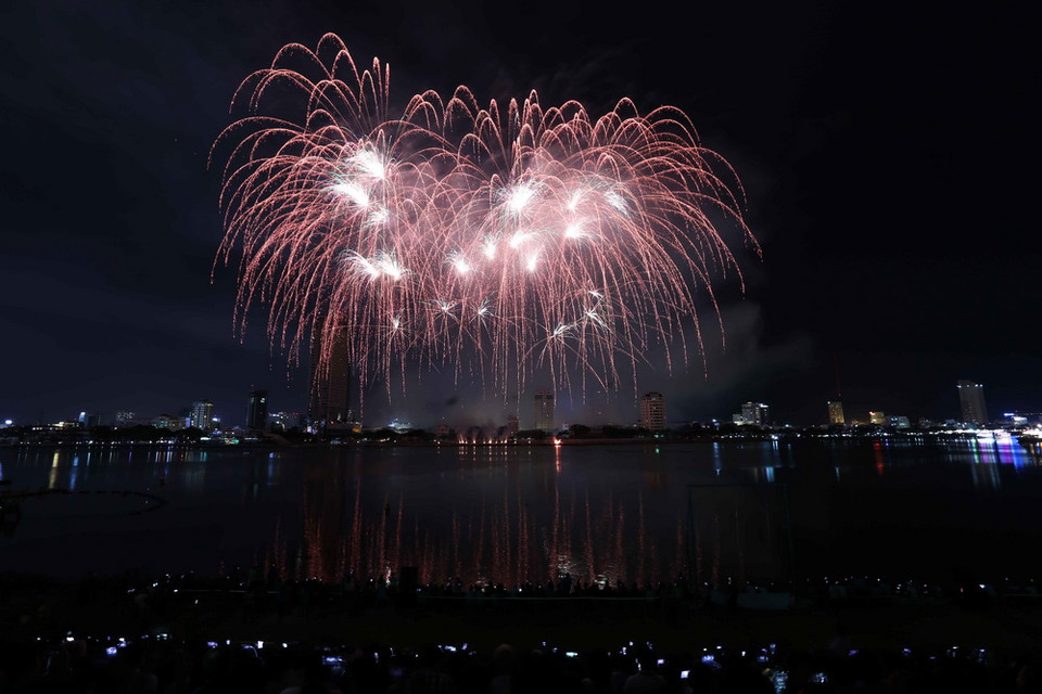 Màn trình diễn pháo hoa của đội Mỹ. (Ảnh: Trần Lê Lâm/TTXVN)