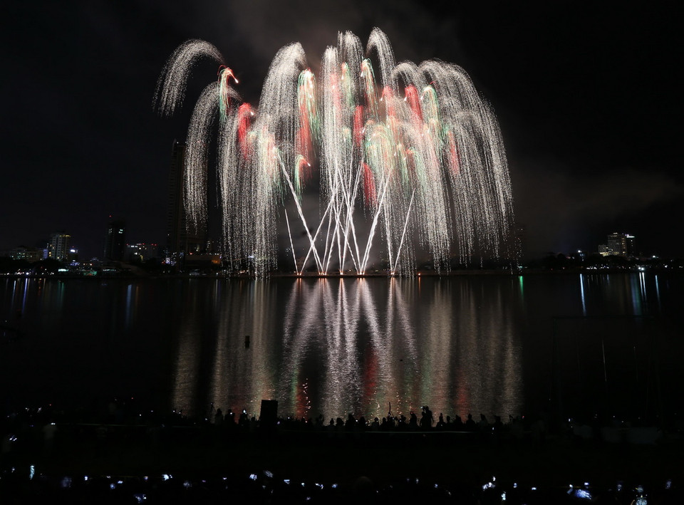 Màn trình diễn pháo hoa của đội Mỹ. (Ảnh: Trần Lê Lâm/TTXVN)