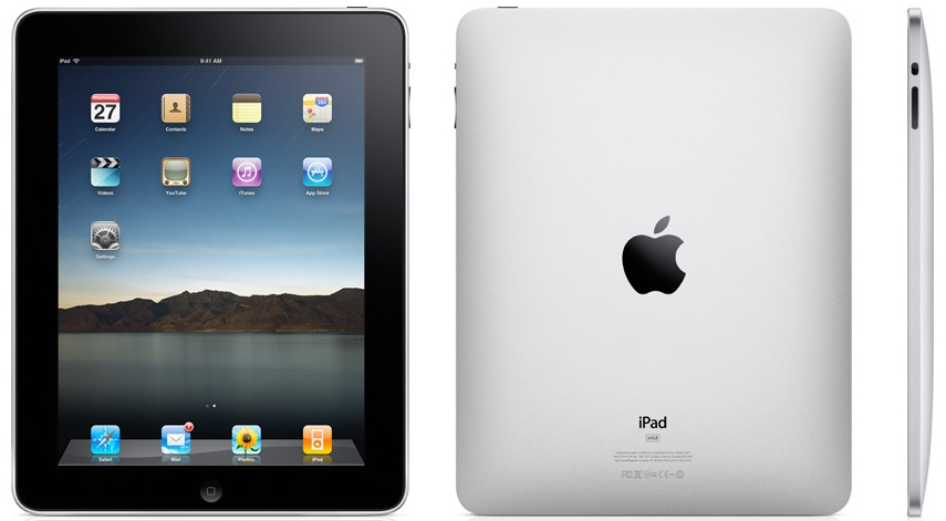 iPad đời đầu mang tới cho người dùng một cảm giác nó như một chiếc iPhone khổng lồ. Máy có 256MB RAM, màn hình 1024x768px. Máy có 3 phiên bản bộ nhớ 16GB, 32GB, 64GB.