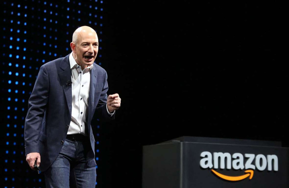 Jeff Bezos- CEO của trang Amazon.com luôn gây ấn tượng nhờ những sáng kiến độc đáo. (Nguồn: Corbis)