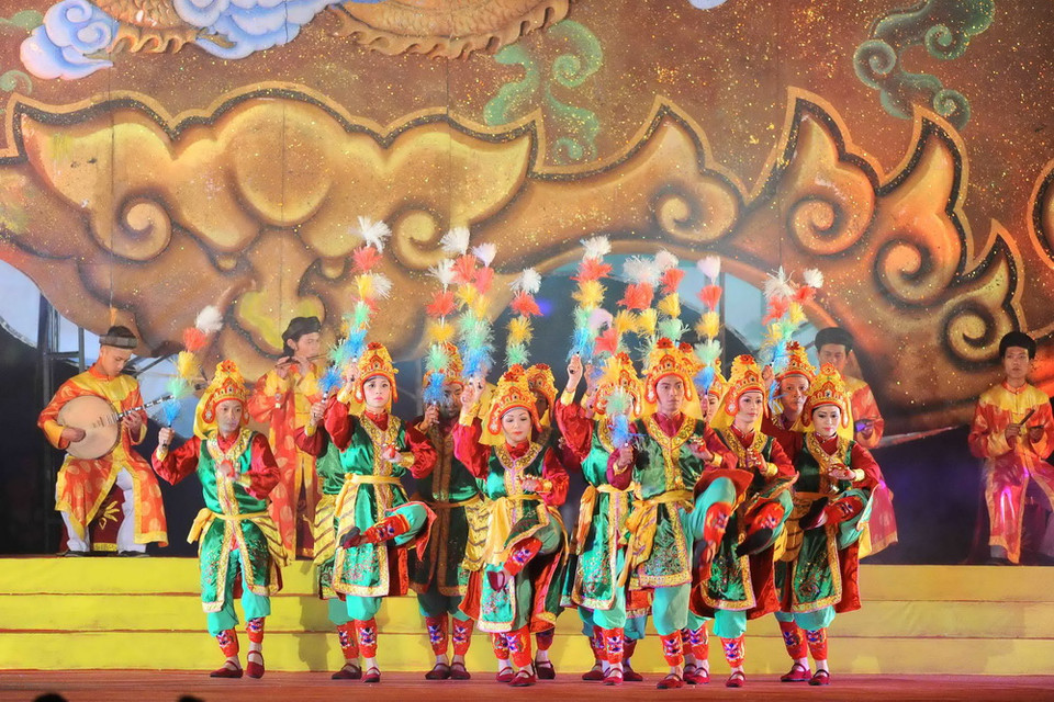 Biểu diễn nghệ thuật cung đình Huế. (Ảnh: Minh Đức - TTXVN)