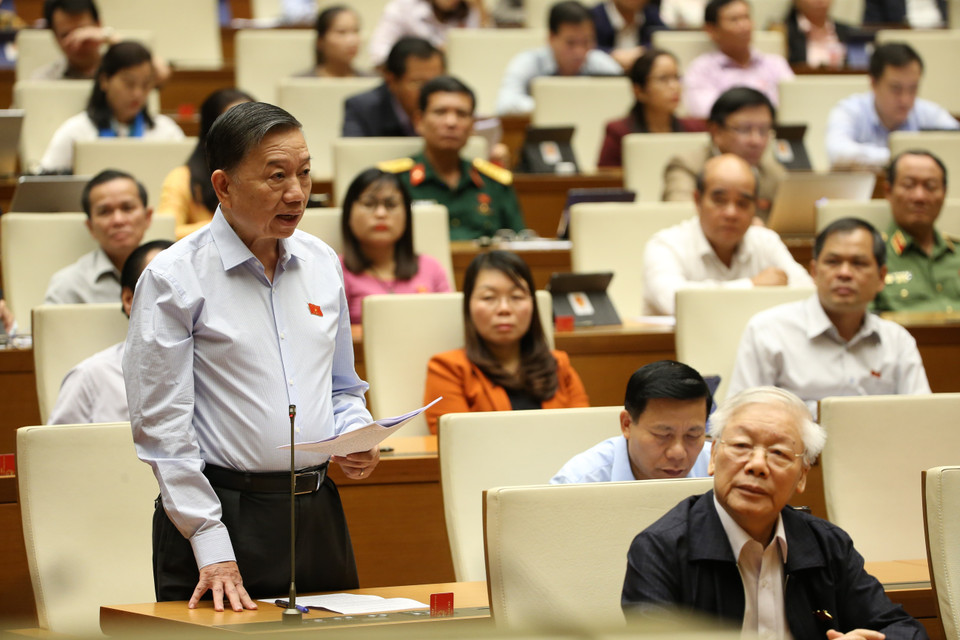 Tổng Bí thư, Chủ tịch nước Nguyễn Phú Trọng tại phiên chất vấn chiều 8/11. (Ảnh: Trí Dũng/TTXVN)