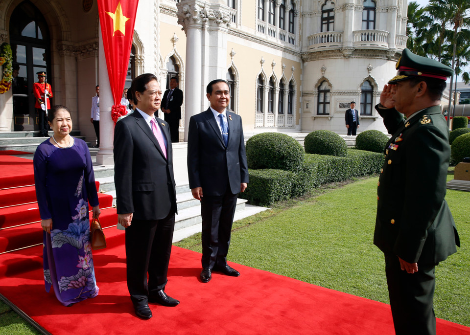 Lễ đón Thủ tướng Nguyễn Tấn Dũng và Phu nhân. (Ảnh: Đức Tám/TTXVN) 