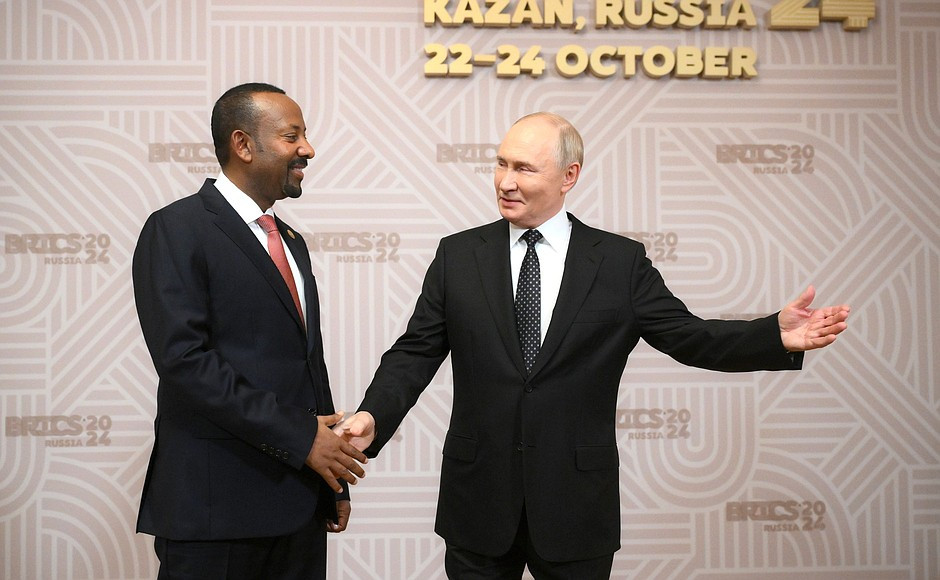 Tổng thống Nga Vladimir Putin và Thủ tướng Ethiopia Abiy Ahmed. (Nguồn: website Tổng thống Nga)