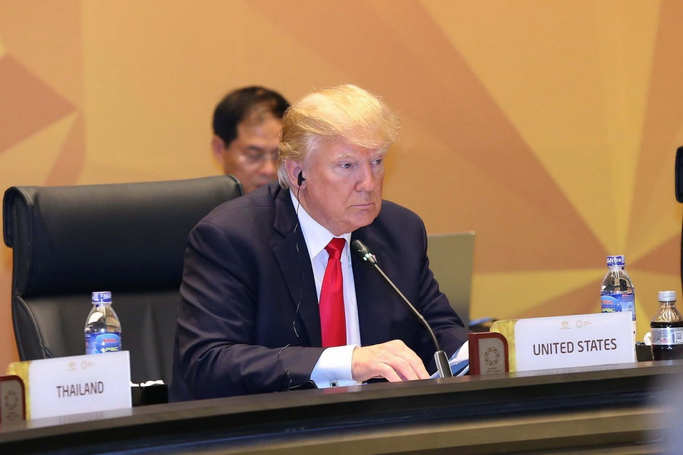  Tổng thống Hoa Kỳ Donald Trump tham dự phiên họp. (Nguồn: TTXVN)