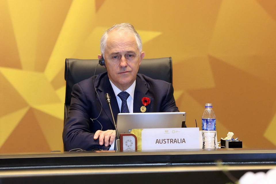  Thủ tướng Australia Malcolm Turnbull tham dự phiên họp. (Nguồn: TTXVN)