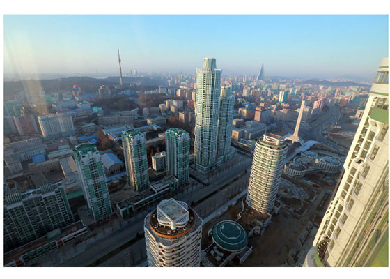 Khung cảnh trên cao của khu phố tráng lệ bậc nhất Triều Tiên. (Nguồn: rodong.rep.kp)