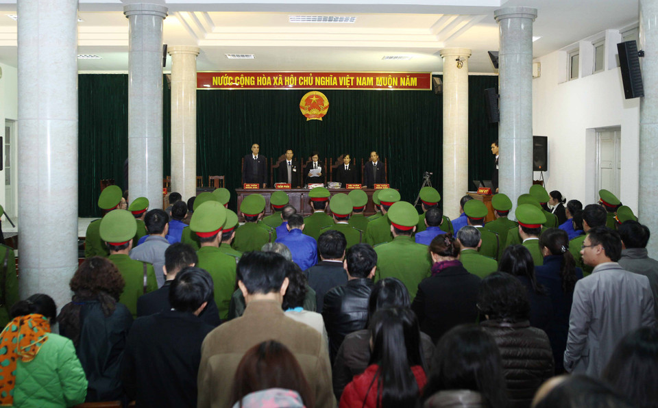 Toàn cảnh phiên tòa tuyên án. (Ảnh: Doãn Tấn/TTXVN)