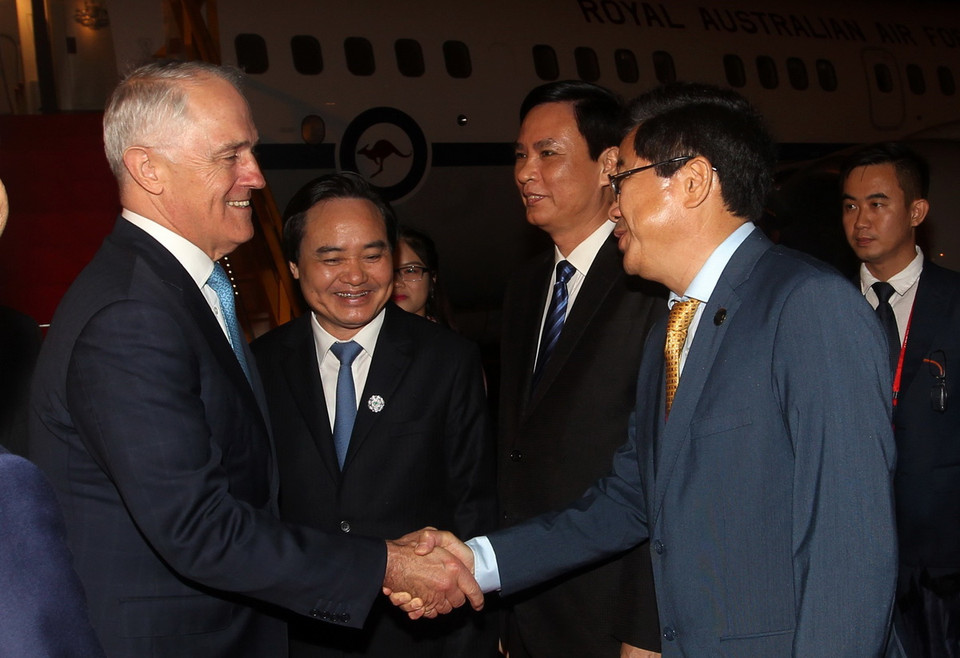 Đoàn lãnh đạo Cấp cao nền kinh tế Australia do Thủ tướng Malcolm Turnbull dẫn đầu tham dự Tuần lễ Cấp cao APEC 2017, tại thành phố Đà Nẵng. (Nguồn: TTXVN)