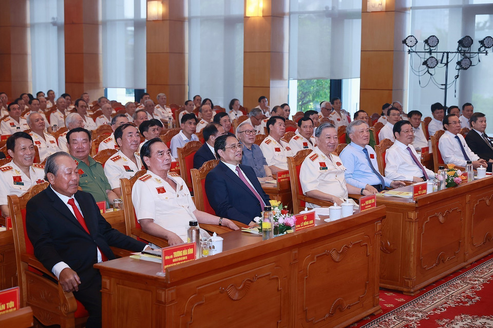 Thủ tướng và các đại biểu dự Đại hội. (Ảnh: Dương Giang/TTXVN)