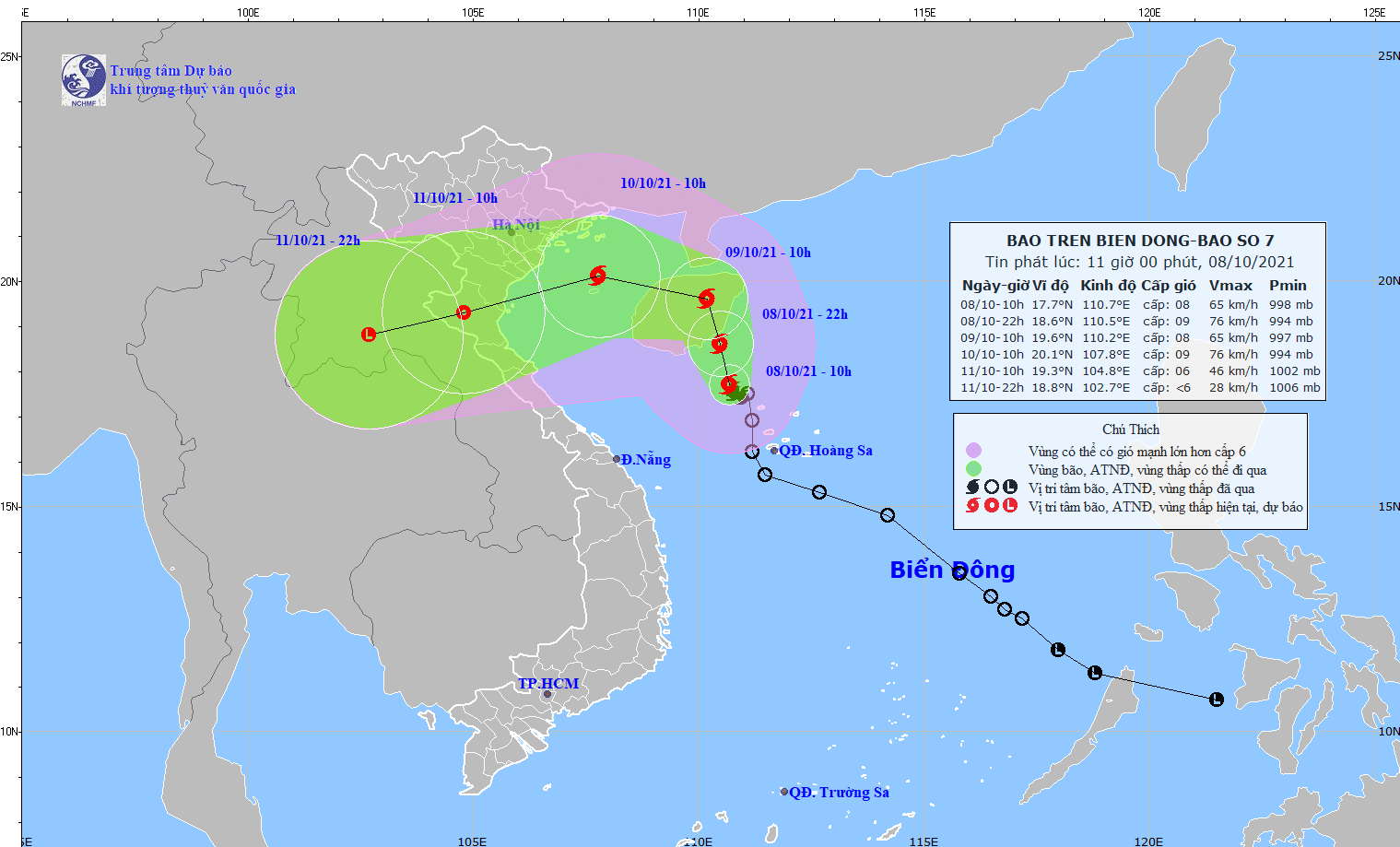 Bão số 7 có khả năng mạnh thêm, Đông Bắc Bộ mưa rất to từ chiều 9/10 ảnh 1