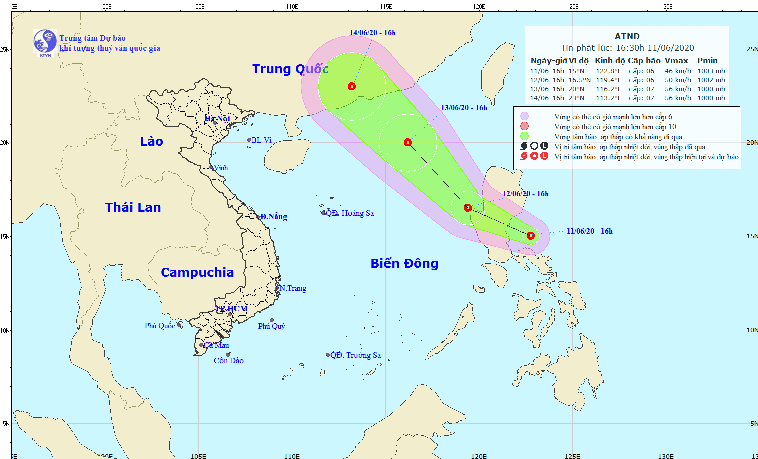 Sơ đồ đường đi của vùng áp thấp. (Nguồn: nchmf.gov.vn) Xuất hiện áp thấp nhiệt đới trên vùng biển miền Trung Philippines ảnh 1