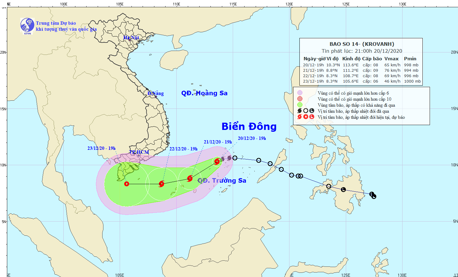 Bão số 14 di chuyển theo hướng Tây Tây Nam và khả năng mạnh thêm ảnh 1