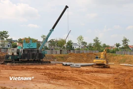 Dự án Nhà ở xã hội Thiện kế xanh đang được đẩy nhanh tiến độ triển khai. (Ảnh: Nguyễn Thảo/Vietnam+)