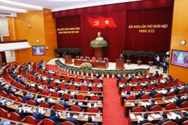 Phiên khai mạc Hội nghị lần thứ 11 Ban Chấp hành Trung ương Đảng khóa XIII. (Ảnh: TTXVN)