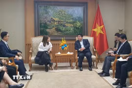 Phó Thủ tướng Nguyễn Chí Dũng tiếp Chủ tịch Hiệp hội bán dẫn Đông Nam Á. (Ảnh: Chu Thanh Vân/TTXVN)