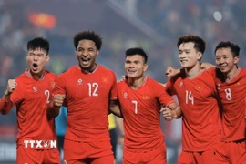 Đội tuyển Việt Nam sẵn sàng cho trận gặp Thái Lan ở chung kết lượt đi AFF Cup 2024. (Ảnh: Minh Quyết/TTXVN)