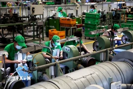 Người lao động làm việc tại khu công nghiệp Tân Phú Trung, huyện Củ Chi, Thành phố Hồ Chí Minh. (Ảnh: Hồng Đạt/TTXVN)