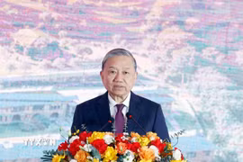 Tổng Bí thư Tô Lâm phát biểu tại buổi lễ. (Ảnh: Thống Nhất/TTXVN)