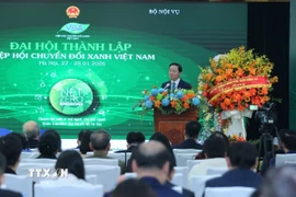 Phó Thủ tướng Trần Hồng Hà dự Đại hội lần thứ I Hiệp hội Chuyển đổi xanh Việt Nam. (Ảnh: Diệp Trương/TTXVN)