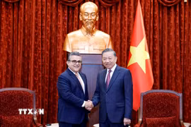Tổng Bí thư, Chủ tịch nước Tô Lâm tiếp Đại sứ đặc mệnh toàn quyền Nhà nước Palestine Saadi Salama. (Ảnh: Thống Nhất/TTXVN)