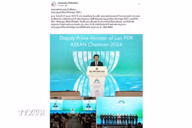 Bài viết đăng trên ấn phẩm điện tử của hãng Thông tấn xã Pathet Lào (KPL) số ra ngày 26/2. (Ảnh: TTXVN phát)