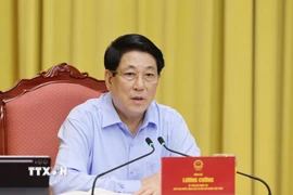 Chủ tịch nước Lương Cường chủ trì làm việc với Văn phòng Chủ tịch nước về công tác tháng 8/2025 và nhiệm vụ trọng tâm công tác tháng 9/2025. (Ảnh: Lâm Khánh/TTXVN)