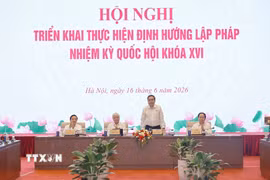 Chủ tịch Quốc hội Trần Thanh Mẫn chủ trì Hội nghị. (Ảnh: Doãn Tấn/TTXVN)