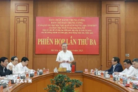 Tổng Bí thư Tô Lâm chủ trì phiên họp về tổng kết thực hiện Nghị quyết số 18-NQ/TW. (Ảnh: Thống Nhất/TTXVN)