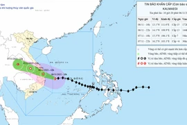 Hướng di chuyển của bão số 13. (Nguồn: Trung tâm Dự báo Khí tượng Thủy văn Quốc gia)